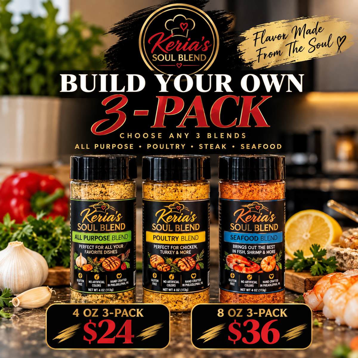 Keria’s Soul Blend -Build Your Own 4 oz 3 Pack